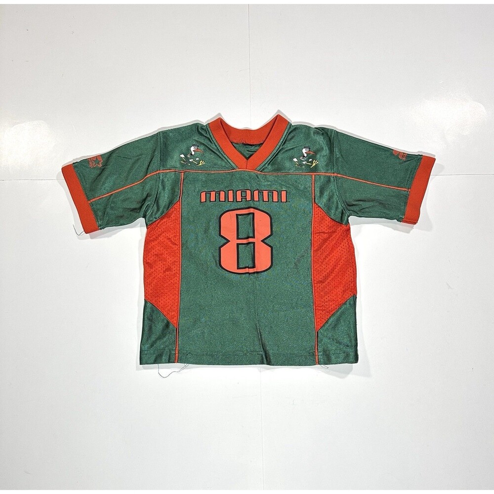Vintage Starter Miami Hurricanes Green NCAA Toddler Football Jersey Size 5T